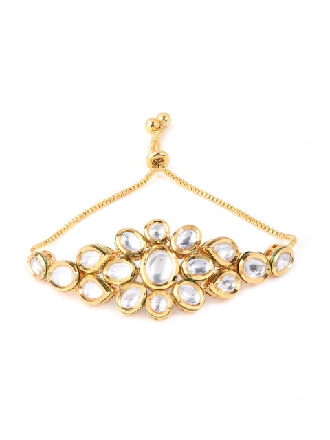 

Tistabene Women Gold-Plated & White Kundan Meena Wraparound Bracelet