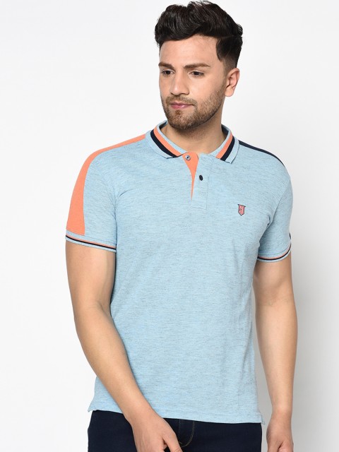 

Duke Men Blue Solid Polo Collar T-shirt