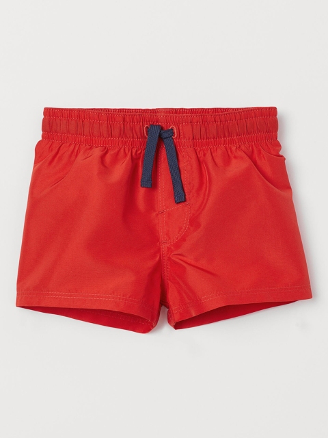 

H&M Boys Red Solid Regular Fit Swim Shorts