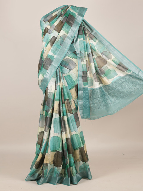 

Pothys Multicoloured Printed Linen Blend Saree, Multi