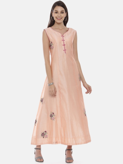 

Neerus Women Coral Embroidered Anarkali Kurta