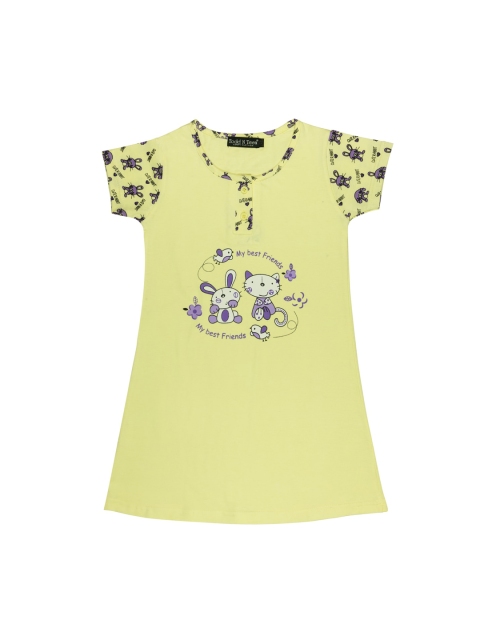 

Todd N Teen Girls Yellow Printed Sleep Shirt