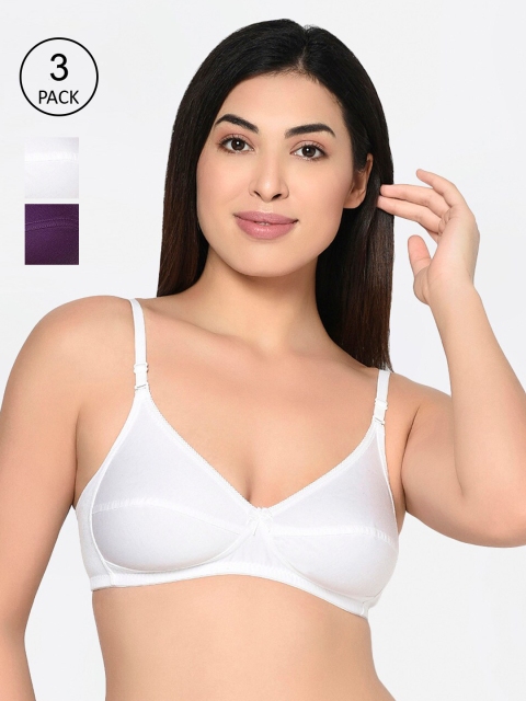 

Bodycare Pack Of 3 Solid Non-Wired Non Padded Everyday Bra 1567WDPUW-3PCS, Purple