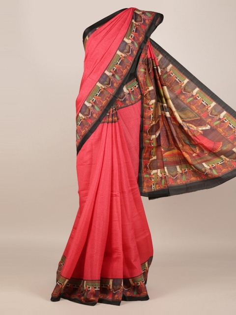 

Pothys Pink Solid Jute Silk Saree
