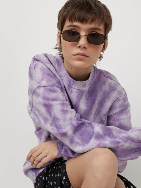 

H&M Women Purple Printed Oversized Sweatshirt
