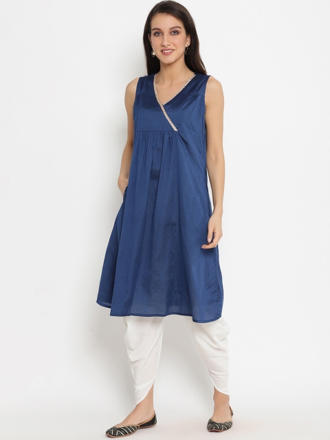 

Abhishti Women Blue Solid Anarkali Kurta