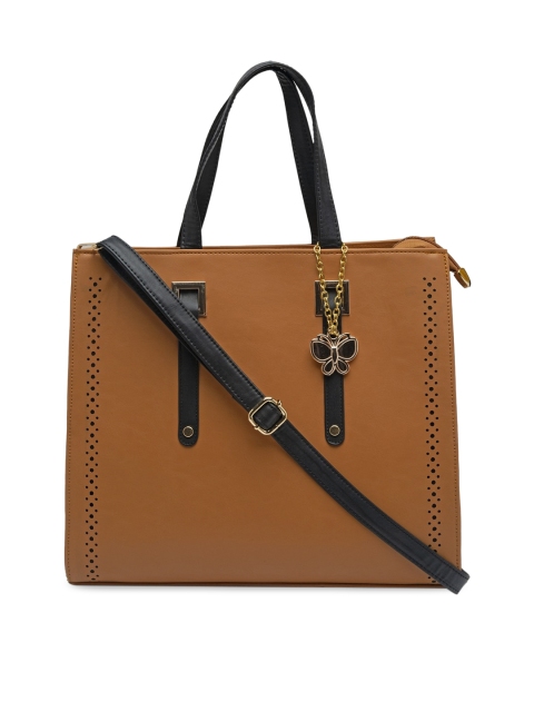 

Butterflies Brown Solid Handheld Bag