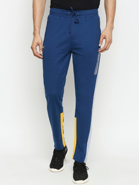 

Ajile by Pantaloons Men Navy Blue Solid Cotton Slim-Fit Track Pants