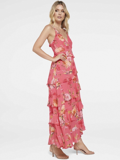 

Forever New Women Pink Floral Printed Maxi Dress