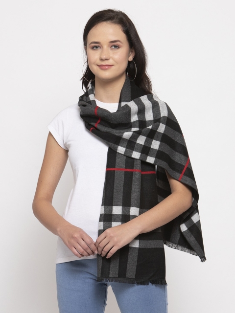 

Calvadoss Women Black & Grey Checked Premium Muffler