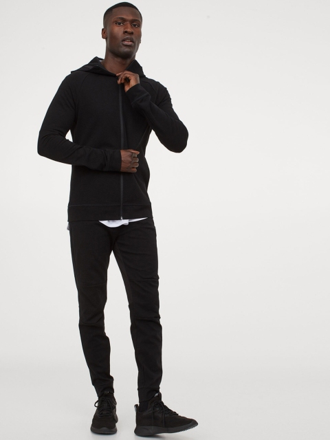 

H&M Men Black Solid Sports Trousers Muscle Fit