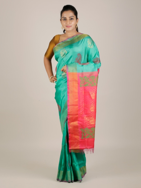 

Pothys Green & Pink Pure Silk Woven Design Kanjeevaram Saree