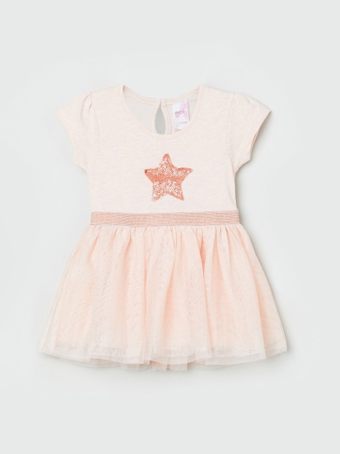 

max Girls Pink Solid Fit and Flare Dress
