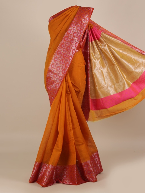 

Pothys Orange Solid Silk Cotton Saree