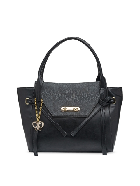 

Butterflies Black & Grey Colourblocked Handheld Bag