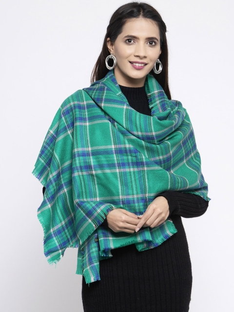 

Calvadoss Women Green & Blue Checked Long-Fit Premium Muffler