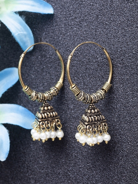 

Stoln Silver & Pink Set of 3 Dome Shaped Jhumkas