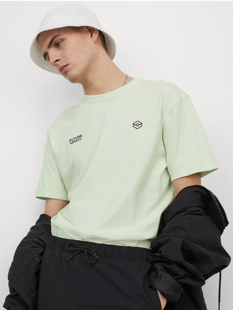 

H&M Men Green Motif-Detail T-shirt