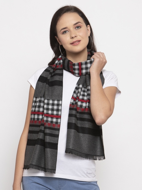 

Calvadoss Women Grey & Black Striped Premium Muffler