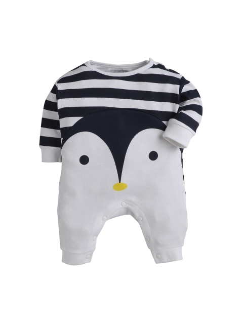 

BUMZEE Kids Navy Blue Penguin Print Cotton Sleepsuit 0-3 Months