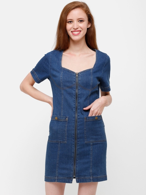

STROP Women Blue Solid Sheath Dress