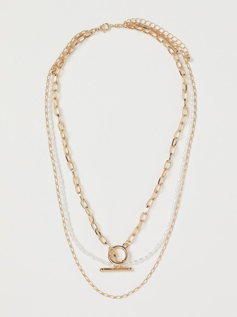 

H&M Women Gold Toned Three Strand Necklace