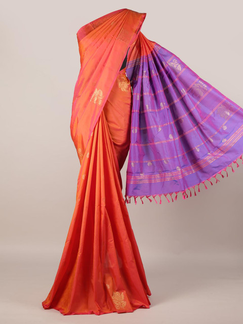 

Pothys Rust Solid Art Silk Saree