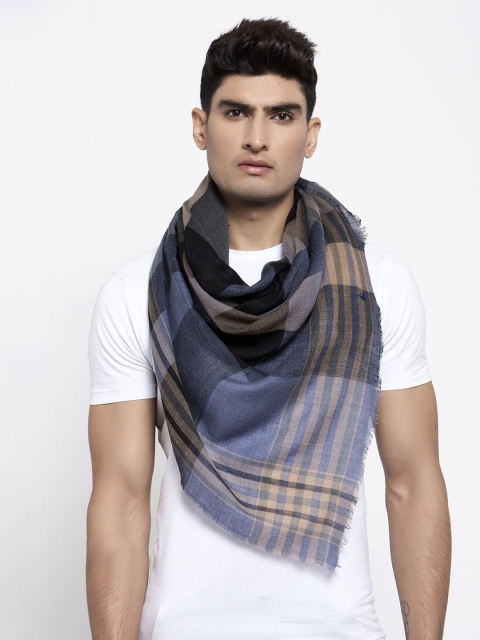 

Calvadoss Men Grey & Black Checked Woolen Muffler