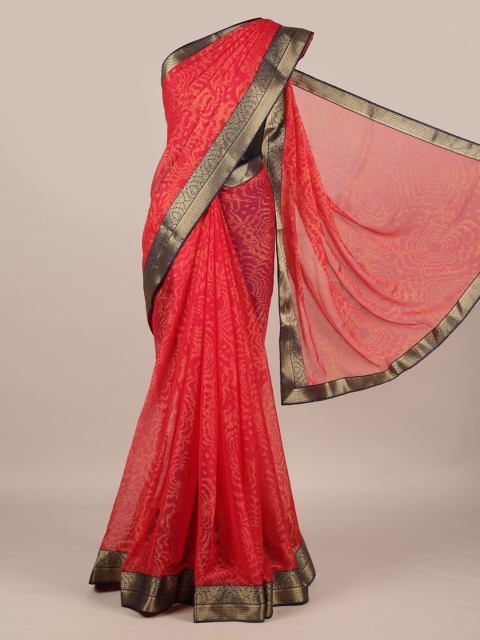 

Pothys Pink Woven Design Poly Georgette Saree