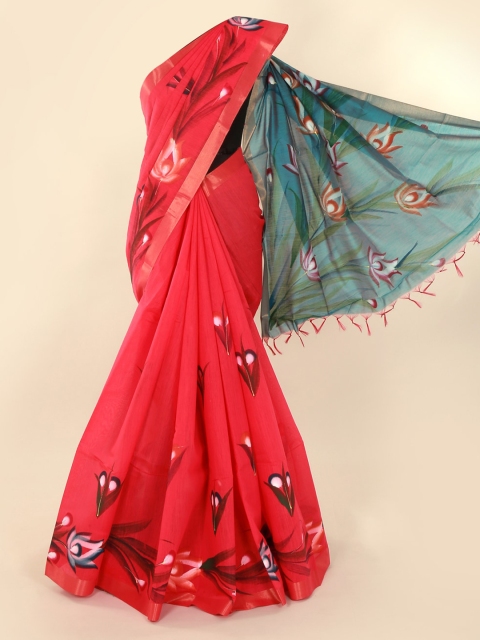 

Pothys Pink Printed Silk Cotton Saree