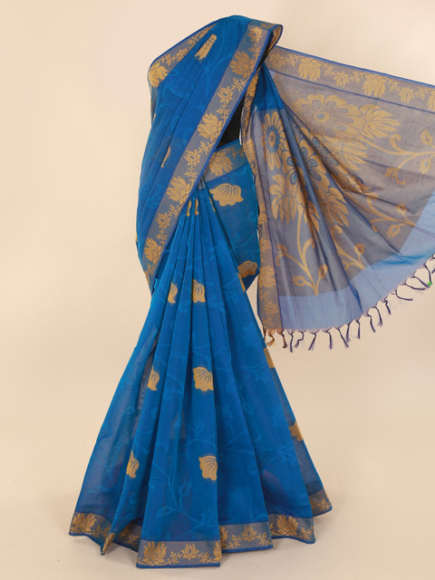 

Pothys Blue Woven Design Pure Silk Saree