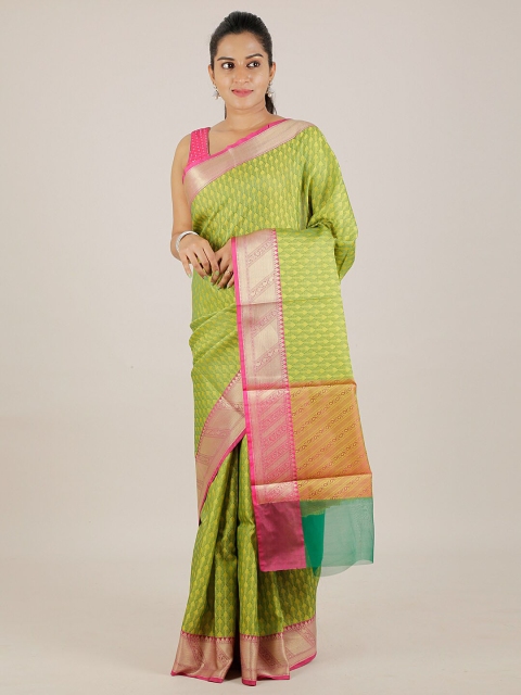 

Pothys Green Woven Design Cotton Blend Saree