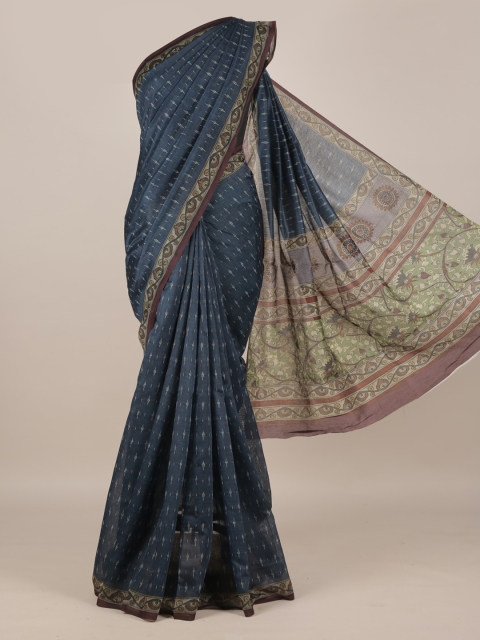 

Pothys Blue Woven Design Jute Silk Saree