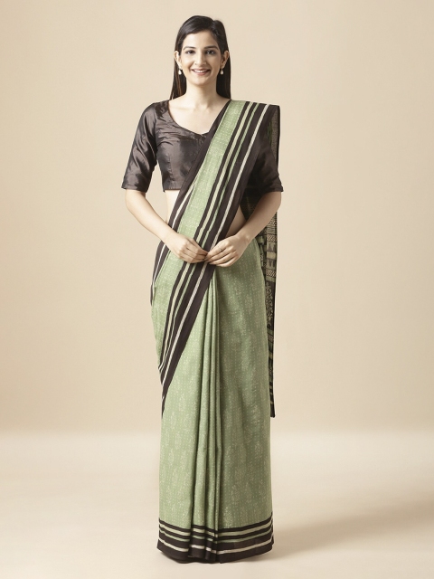 

Taneira Green Pure Cotton Printed Dabu Saree