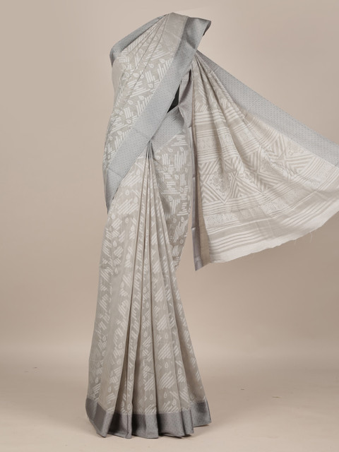 

Pothys Grey Woven Design Jute Silk Saree