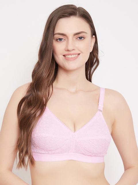 

Klassik Pink Self Design Non-Wired Non Padded Everyday Bra