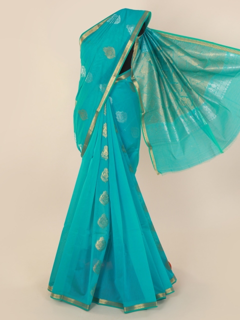

Pothys Blue Woven Design Silk Cotton Saree