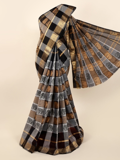 

Pothys Grey Checked Pure Cotton Saree