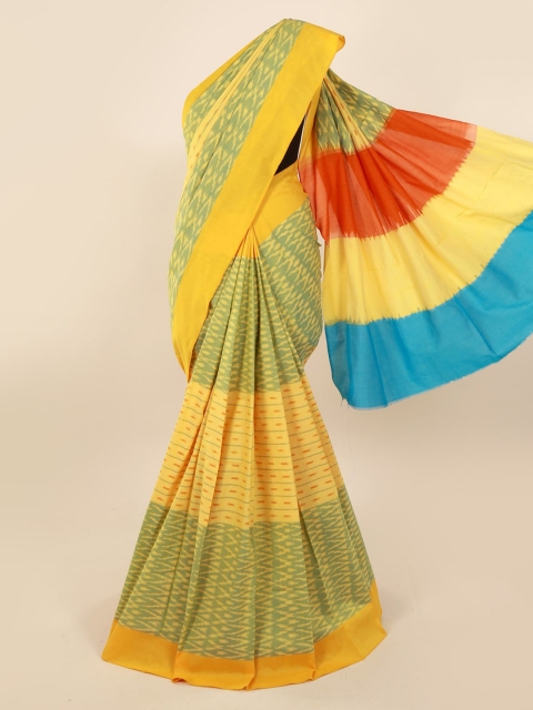 

Pothys Yellow Woven Design Pure Cotton Saree