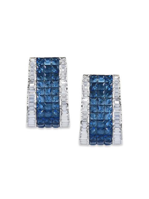 

MIDASKART Blue & Silver-Toned Contemporary Studs