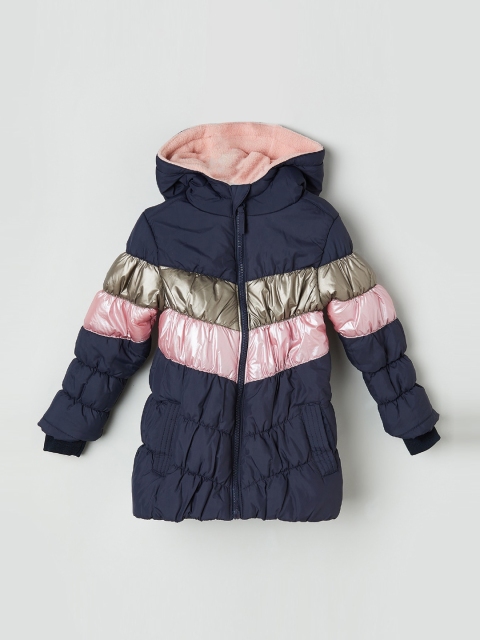 

max Girls Multicoloured Colourblocked Puffer Jacket, Multi