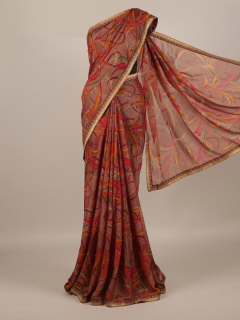 

Pothys Multicoloured Printed Poly Georgette Saree, Multi