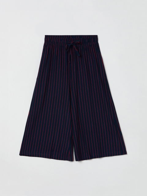 max Girls Blue Regular Fit Solid Culottes