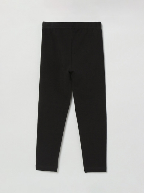 

max Girls Black Solid Ankle-Length Leggings