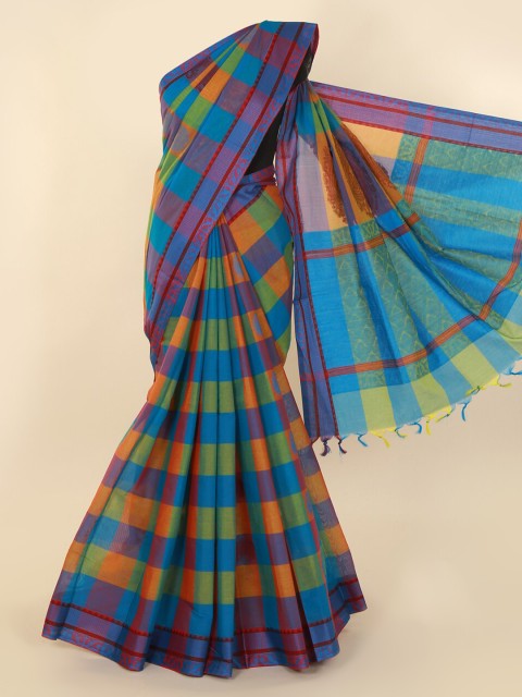 

Pothys Multicoloured Checked Pure Silk Saree, Multi
