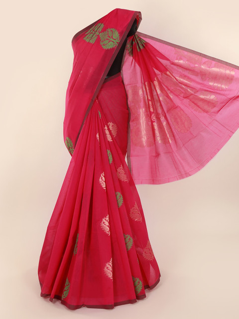 

Pothys Pink Woven Design Silk Cotton Saree