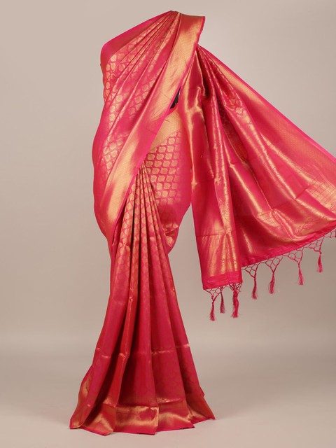 

Pothys Magenta Woven Design Jute Silk Saree
