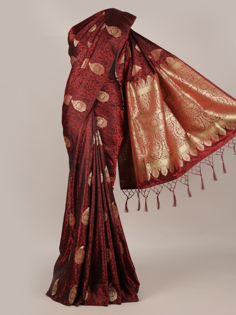 

Pothys Maroon Printed Jute Silk Saree