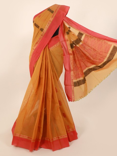

Pothys Mustard Woven Design Pure Cotton Saree