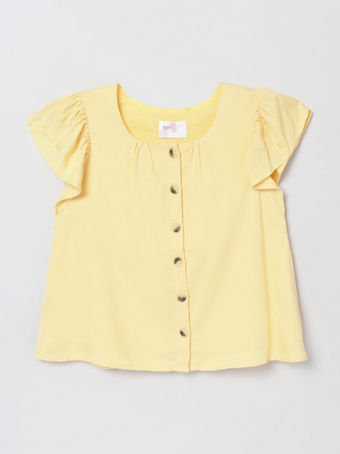 

max Girls Yellow Solid Top